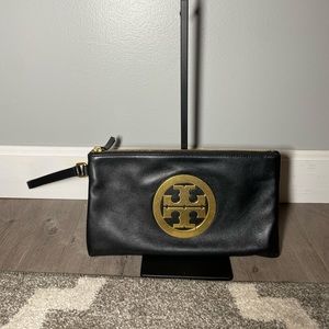 Tory Burch Black Charlie Leather Clutch